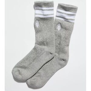 FP Movement by Free People Logo Stripe Tube Socks in Heather Grey